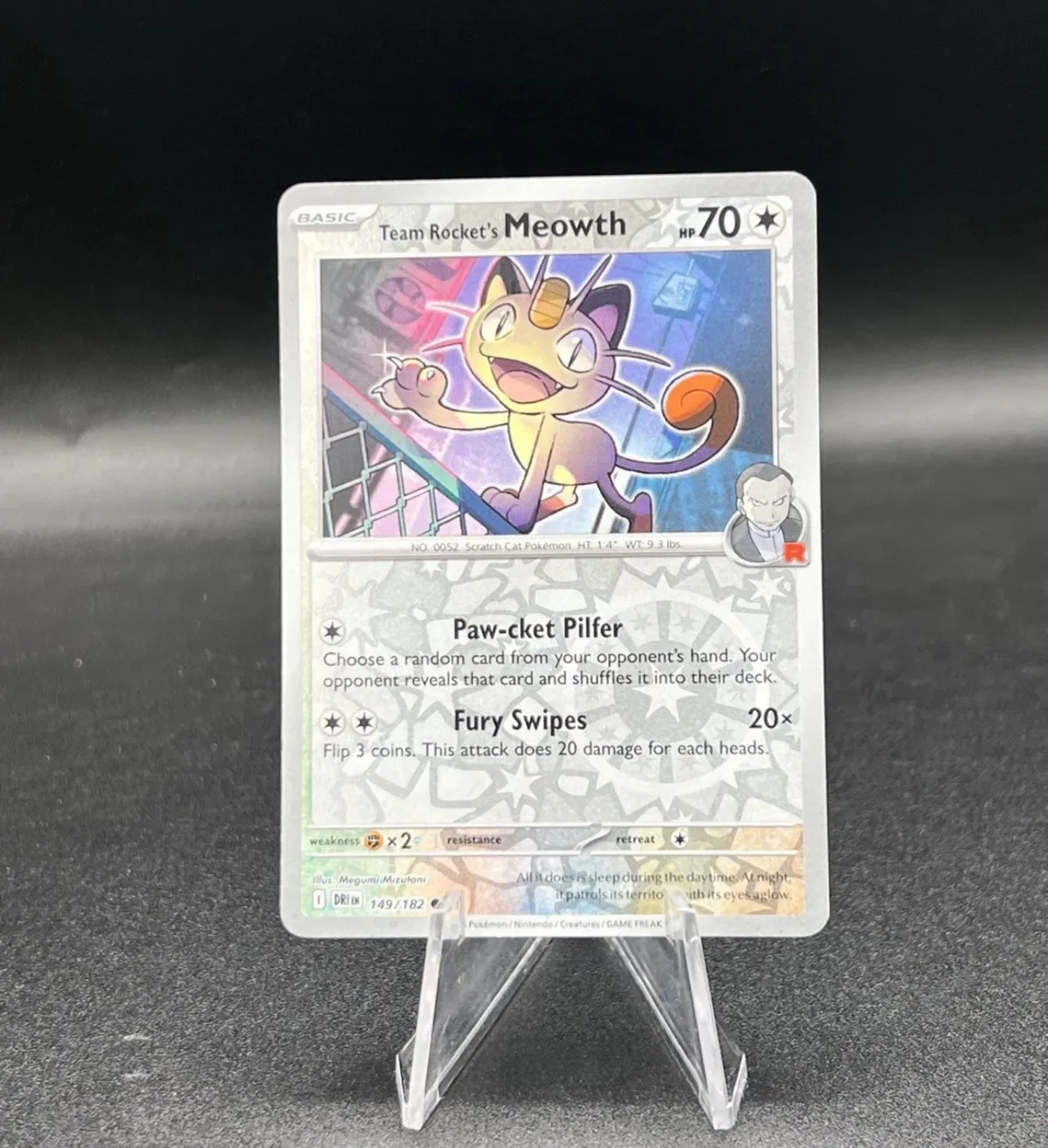 team rocket meowth pokemon card Rocket's [PR cket Pilfer Choose a random card from your opponents hand Team Rockets Meowth Ar Custom