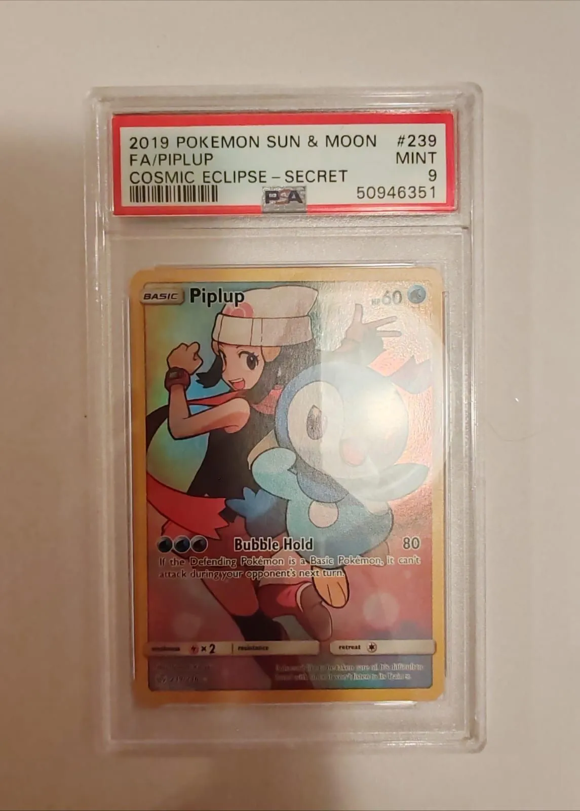 2019 Pokmon Sun & Moon Cosmic Eclipse Piplup FA (Secret) - Mint PSA 9   Whatnot: Shop, Sell, Connect