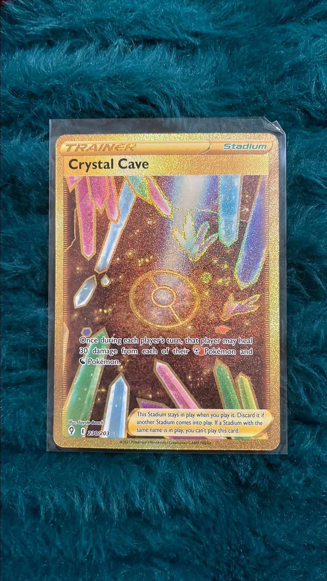 crystal cave pokemon card gold Titan Cards Crystal Cave 230/203 Gold Secret Rare Pokemon Card (SWSH  Evolving Skies) Toploader : Amazon.com.be: Toys main image 0