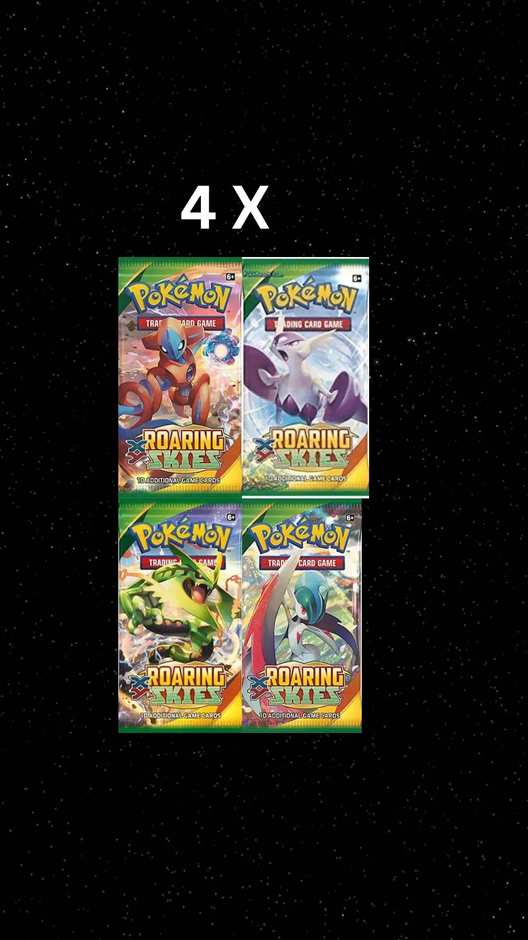 XY Roaring Skies Booster Pack Art Set ( 4 Packs)  Whatnot: Shop, Sell,  Connect
