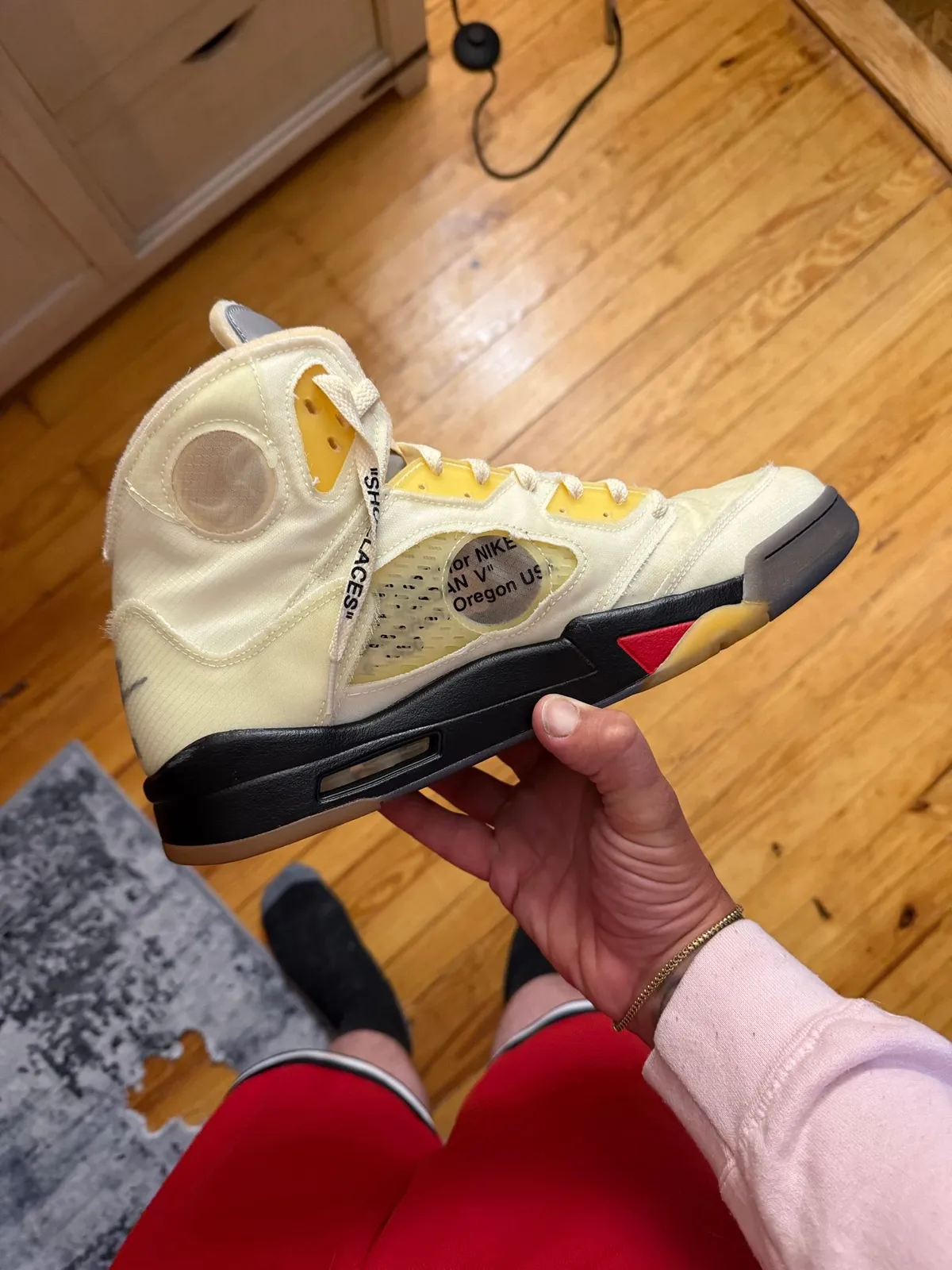 offwhite 5 sail on feet