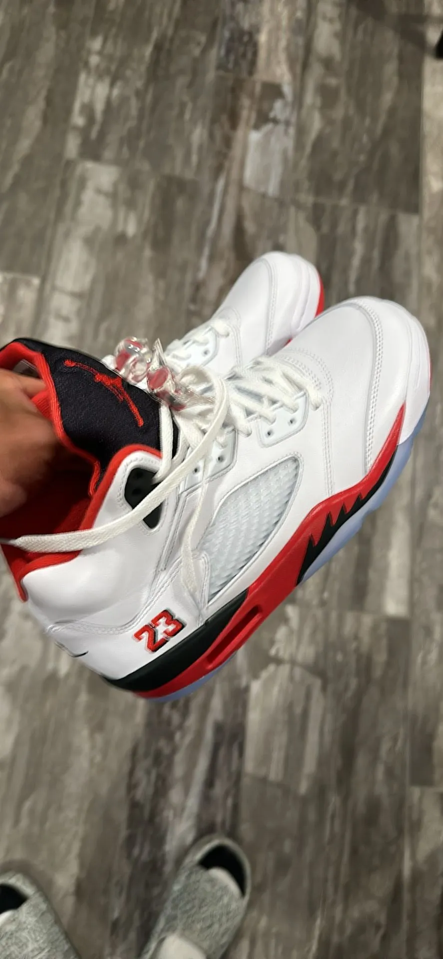 On Feet Jordan Retro Red And White On Feet Jordan White Red And