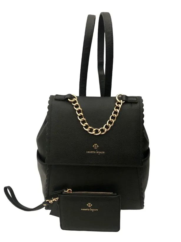 1027 NANETTE LEPORE Scalloped Trim Convertible Backpack w/ Wallet
