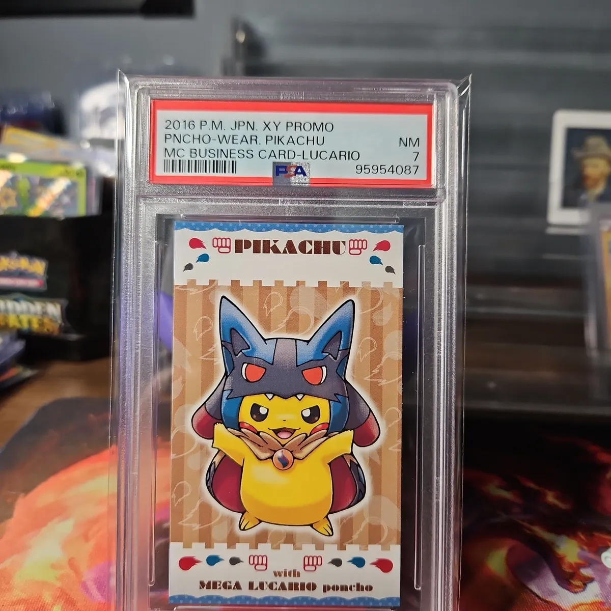 2016 Pokemon Japanese Xy Promo Pncho-Wear. Pikachu Mc Business Card-Lucario  PSA NM 7  Whatnot: Shop, Sell, Connect