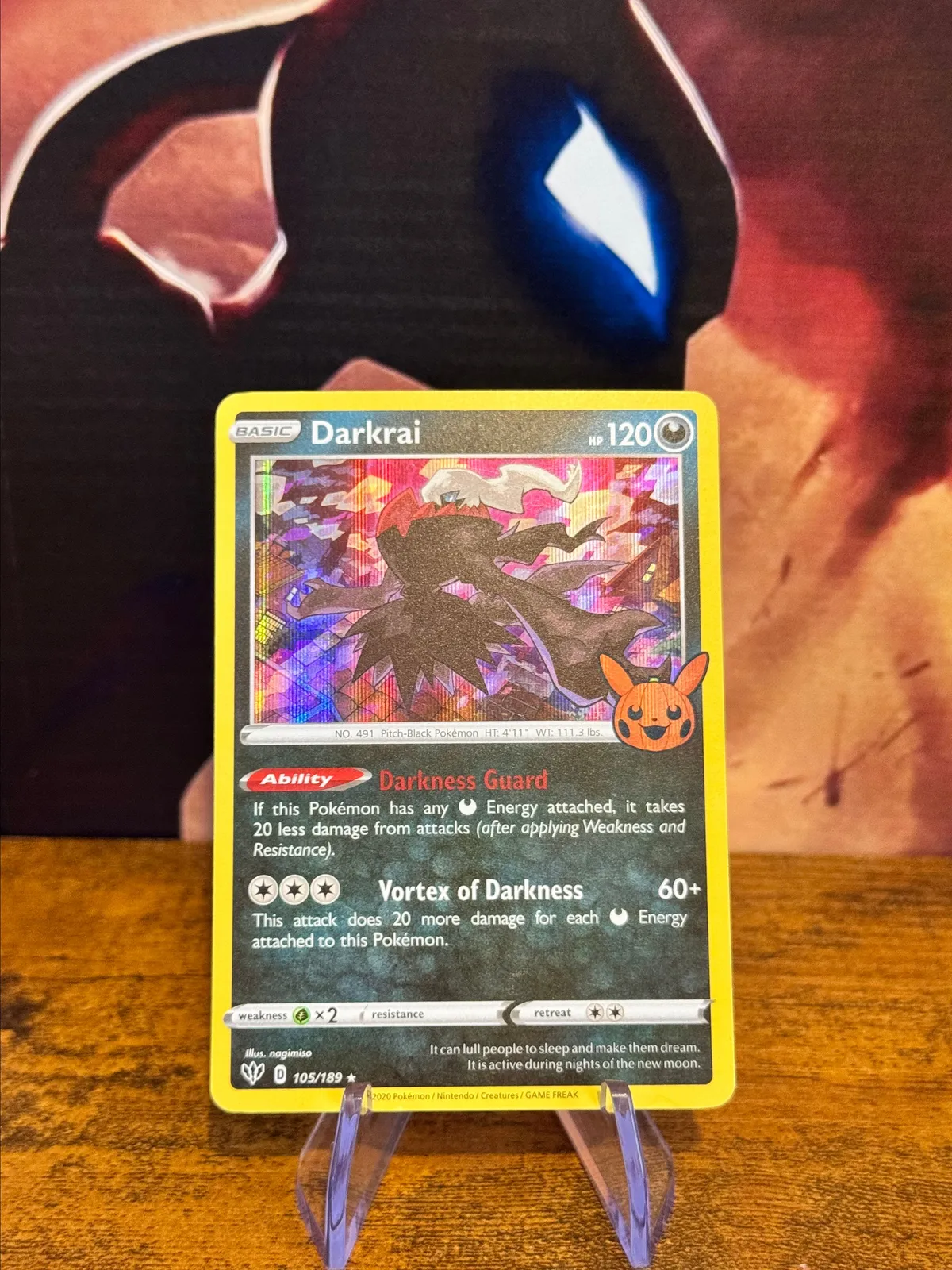 darkrai pokemon card holographic halloween Graded Card Box for Toploaders & ONE-TOUCH main image 0