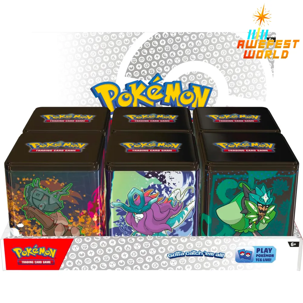 pokémon trading card game: stacking tin- ogerpon Stacking Tin Treasures of Ruin/Paradox Pokemon/Ogerpon (Set of 3) POKE –  Gameology main image 1