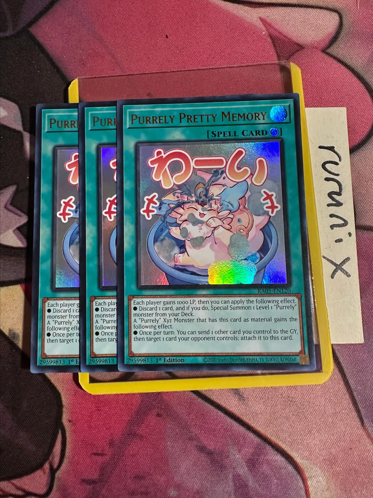 yugioh card restoration Purrely & Expurrely Noir Waifu Holographic Card Sleeves – Kado Supplies main image 1