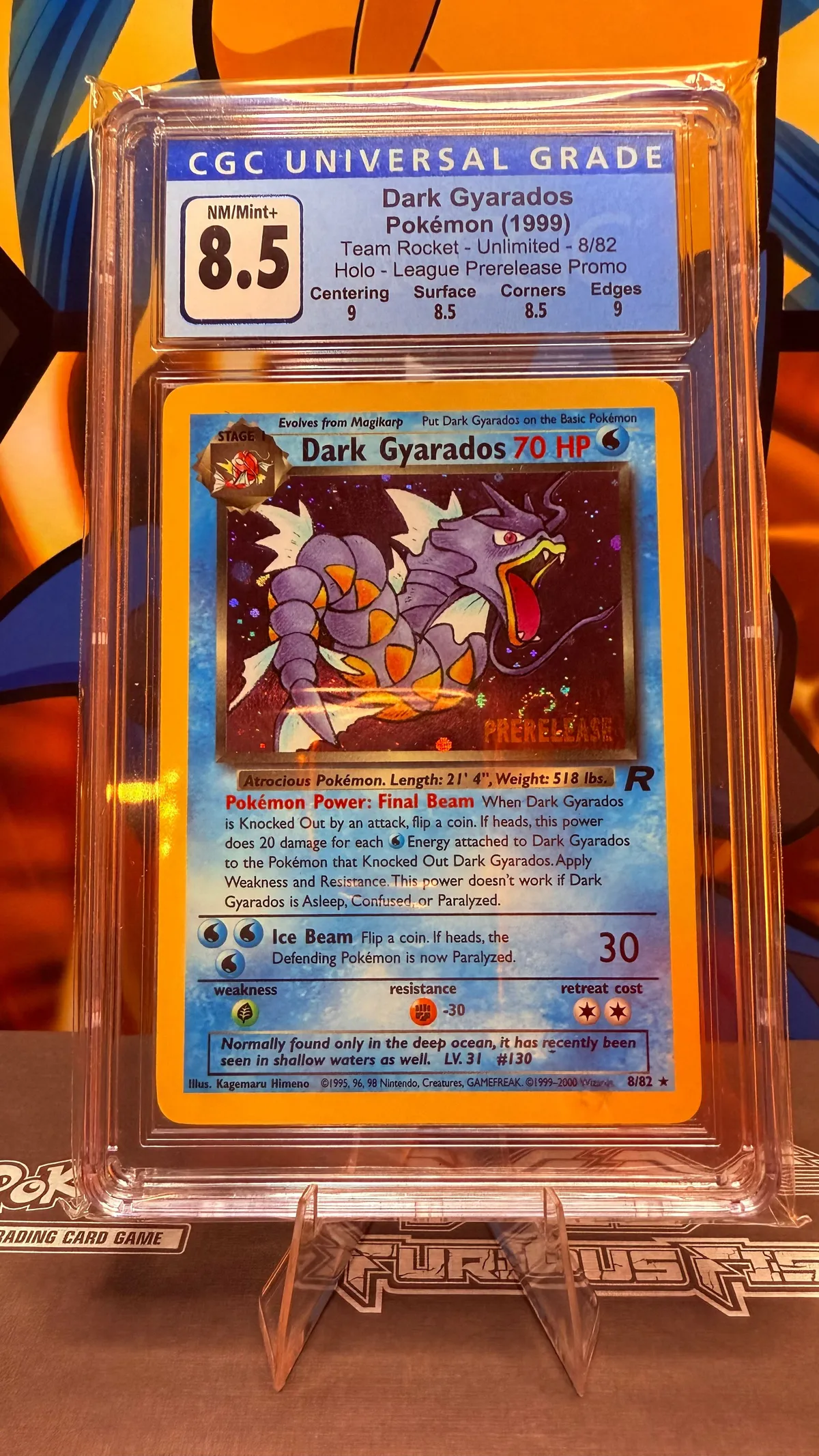 Pokemon Dark Gyarados Holo 8/82 1999 Prerelease Promo CGC 8.5 NM/MINT SWIRL   Whatnot: Shop, Sell, Connect