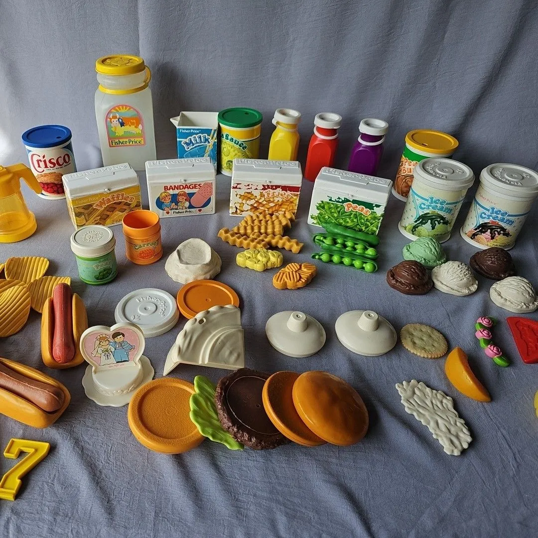 Vintage Fisher Price Fun With Food 1980s Kitchen Food Huge Lot 60+