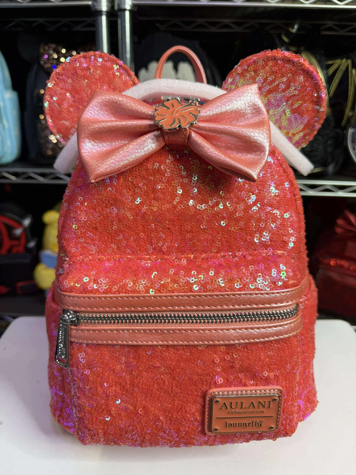 Loungefly Disney Aulani Resort Coral Sequin Mini Backpack