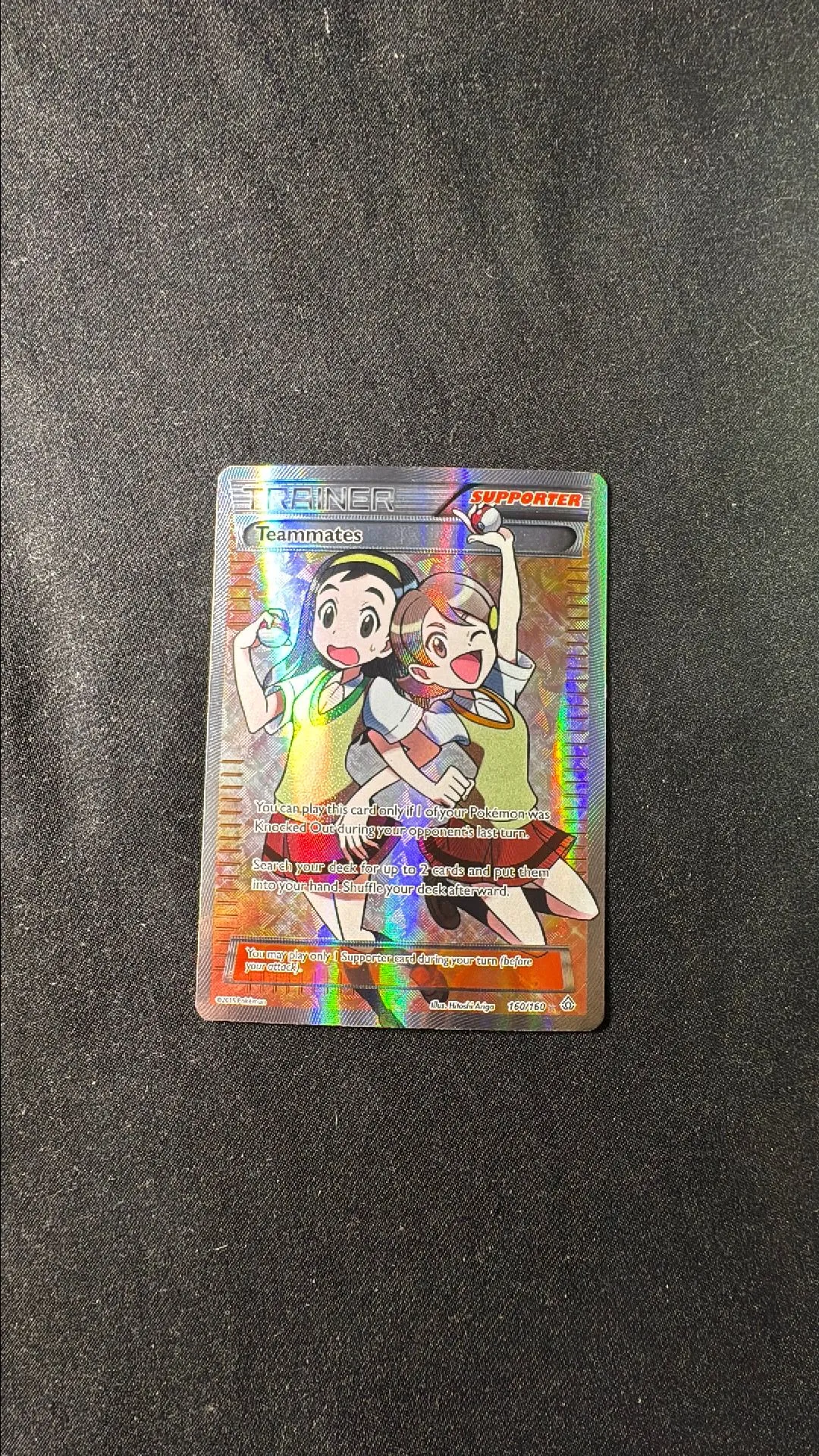 teammates pokemon card (141/160) (Primal Groudon PSA 8 Teammates Full Art