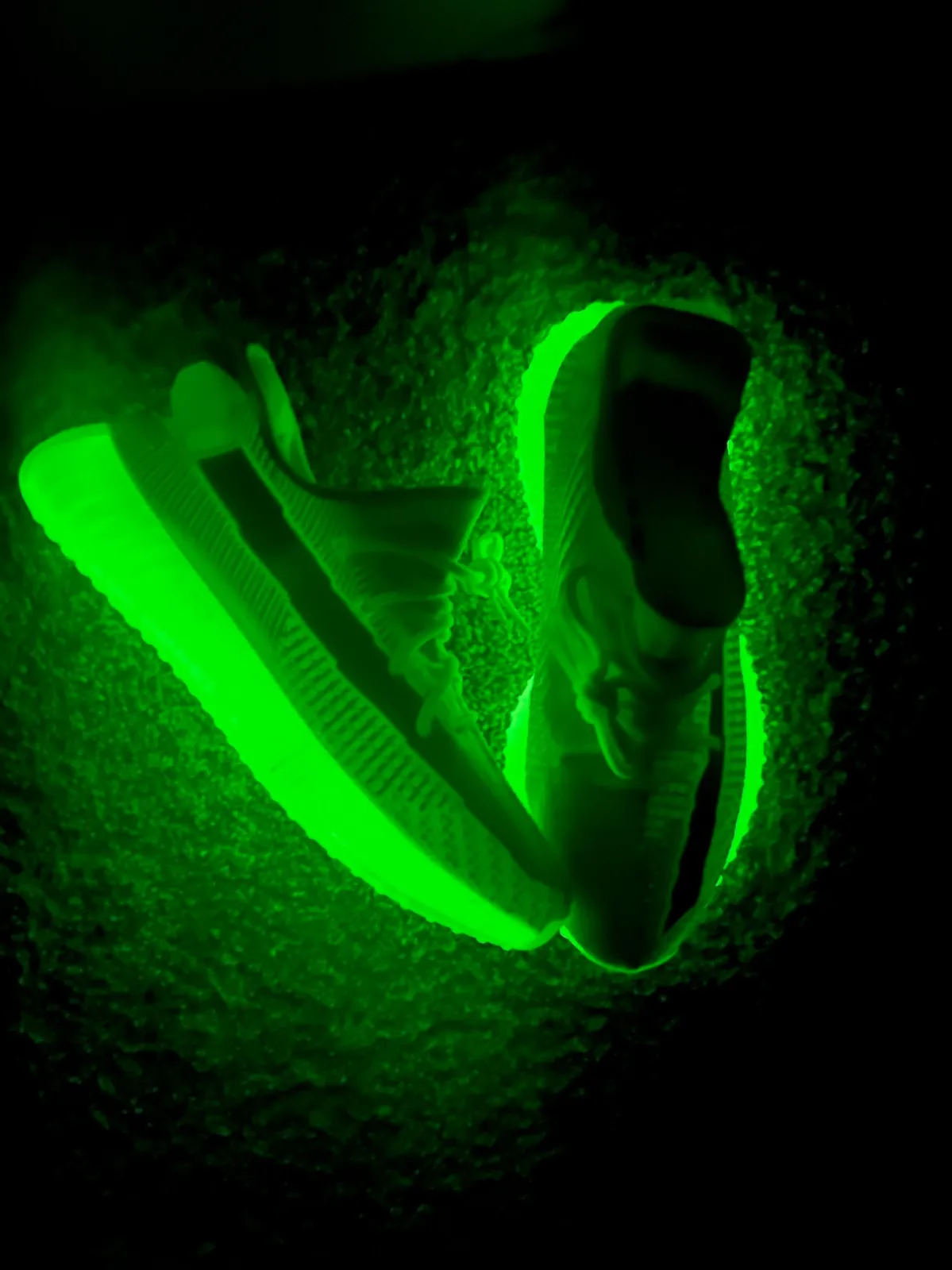 Neon Green Adidas Yeezy 350 Boost Neon Sneakers Yeezreel Glow