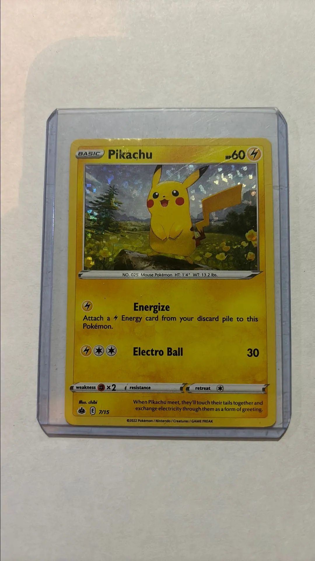 holographic pikachu card 3 Row One Touch/Graded Card Storage Case main image 1