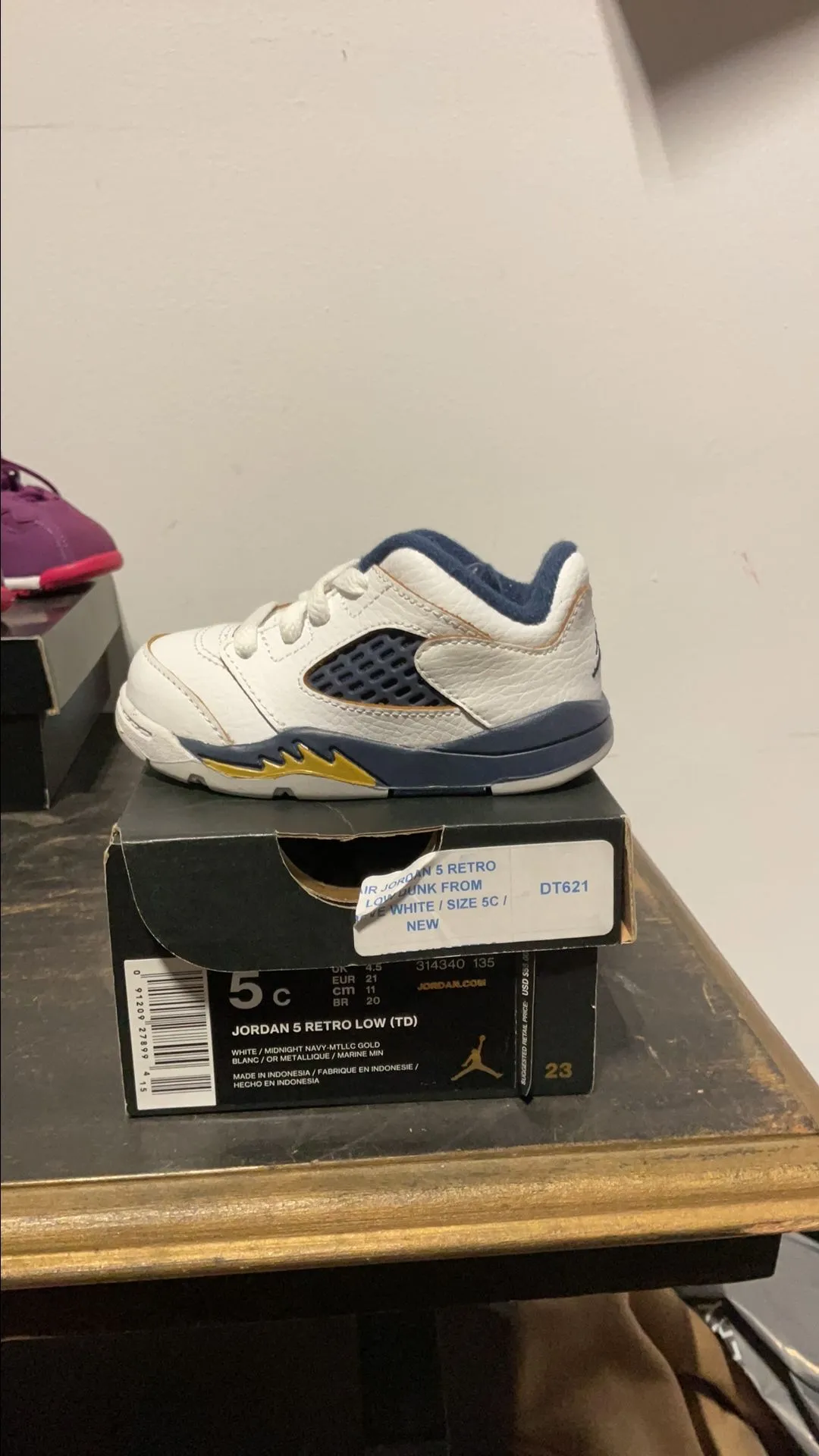 jordan 5 navy blue and gold