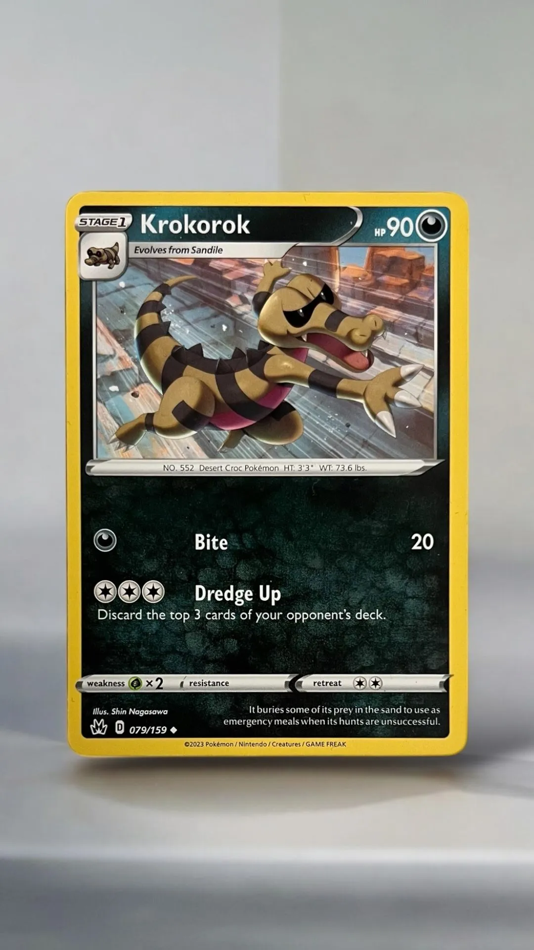 2023 Pokmon Sword & Shield: Crown Zenith 79/159 Krokorok ( Stage 1 )  Evolves from Sandile  Whatnot: Shop, Sell, Connect