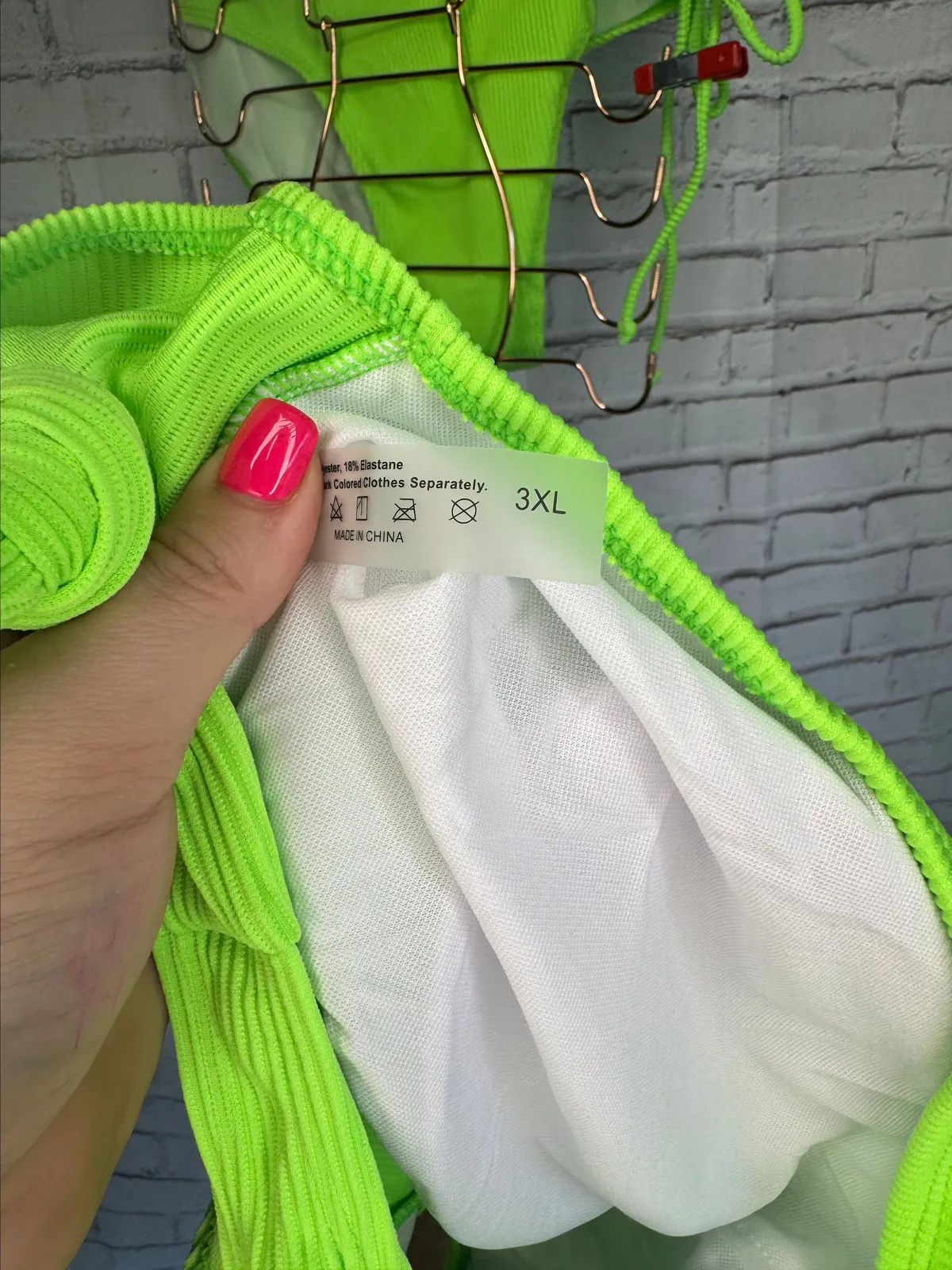 Ribbed one shoulder bright green swim suit 3xl · Whatnot: Buy, Sell ...