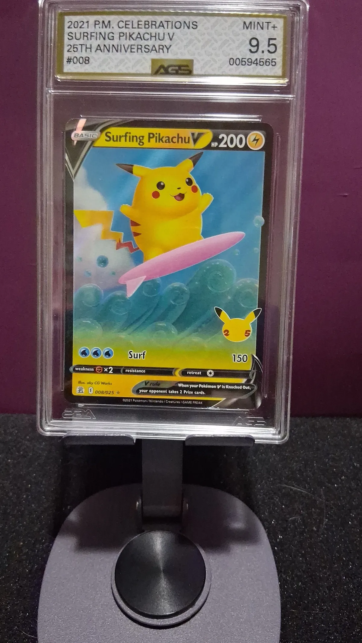 surfing pikachu v pokemon card TCG Celebrations Full Art Holo 008/025 Commemorate your favorite tabletop game with this Surfing Pikachu V 2021 Pokemon Celebrations Ultra Rare #008 PSA Authenticated 10 Card Surfing Pikachu V #21 Prices
