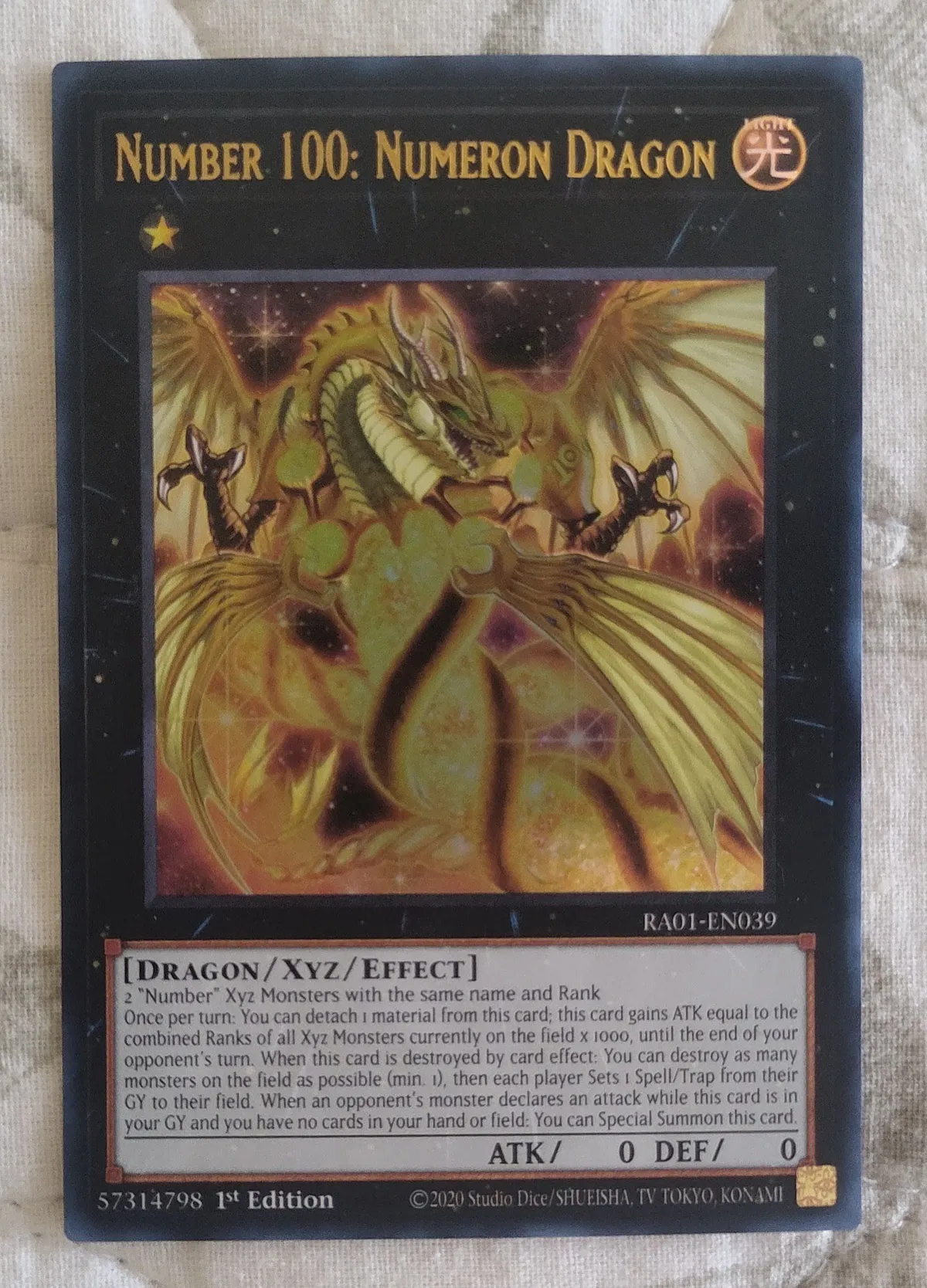 RA01-EN039 Number 100: Numeron Dragon :: Super Rare 1st Edition YuGiOh Card