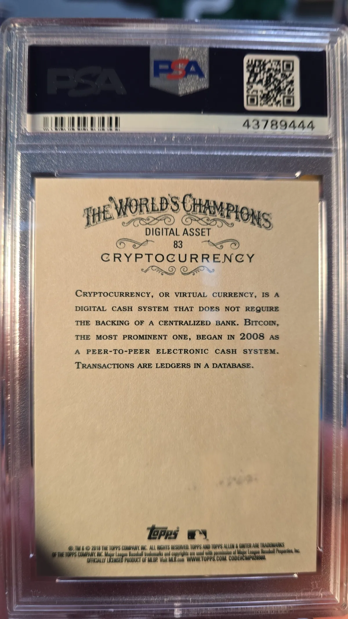 2018 Topps Allen & Ginter Cryptocurrency # 83 PSA 10 · Whatnot: Shop, Sell,  Connect