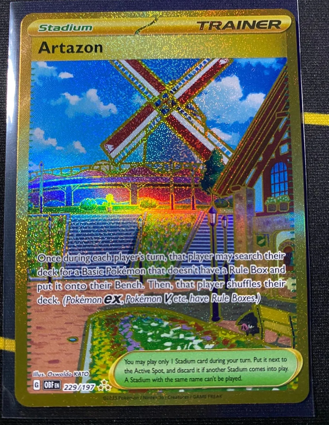 gold artazon pokemon card Pokemon TCG SV3 Obsidian Flames 229/197 Artazon Card Ccg Individual Cards