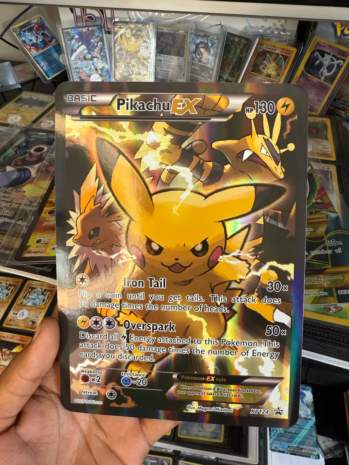 Pokemon JUMBO OVERSIZED Card Pikachu EX XY124 Promo Card Brand New