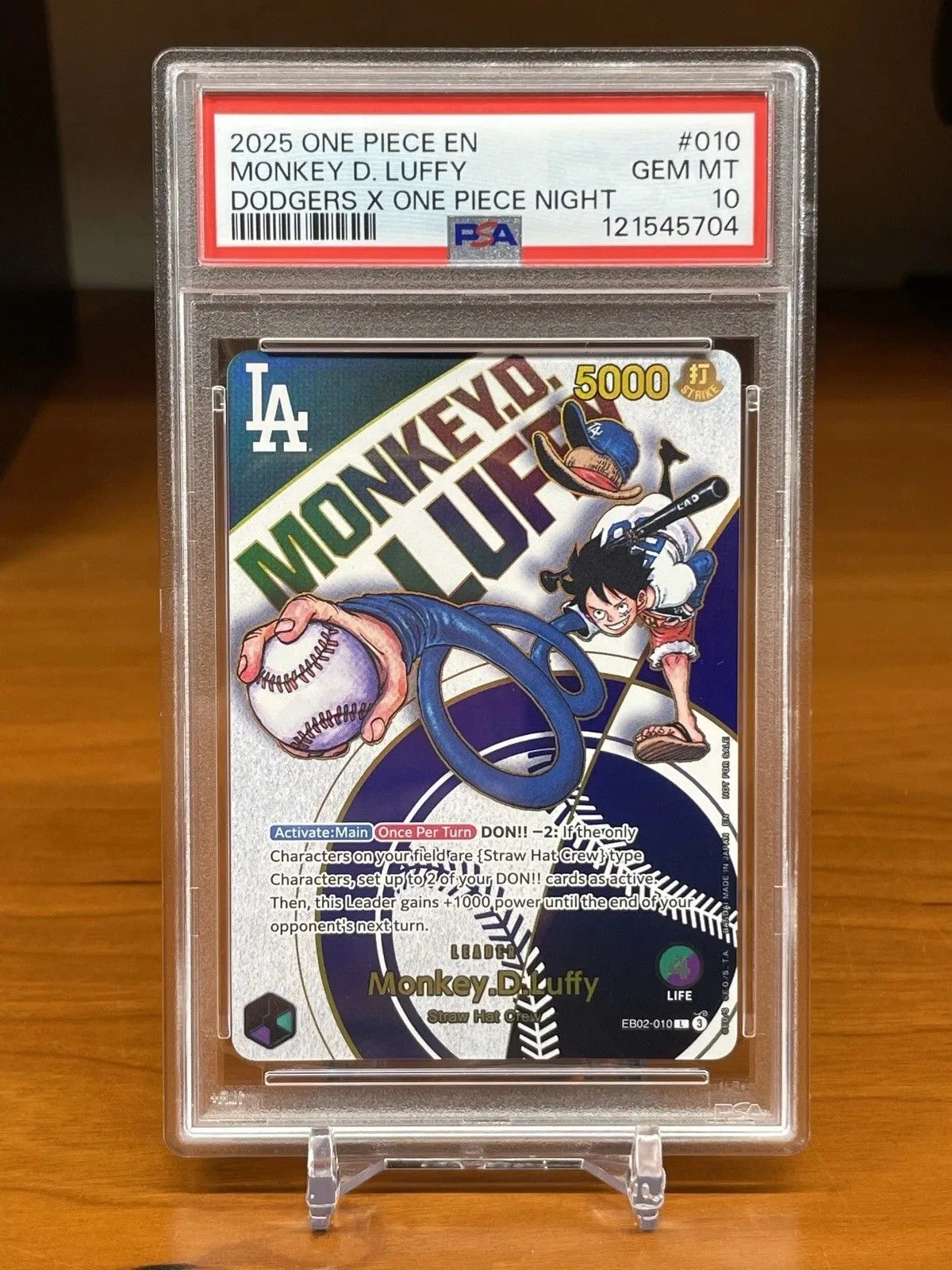 2025 One Piece Promos Dodgers X One Piece Night #010 Monkey D. Luffy PSA 10   Whatnot: Shop, Sell, Connect