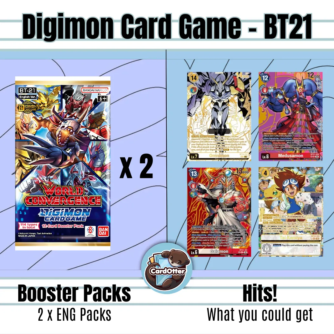 a | Digimon Card Game - World Convergence - BT21 - ENG - 2 x Packs   Whatnot: Shop, Sell, Connect