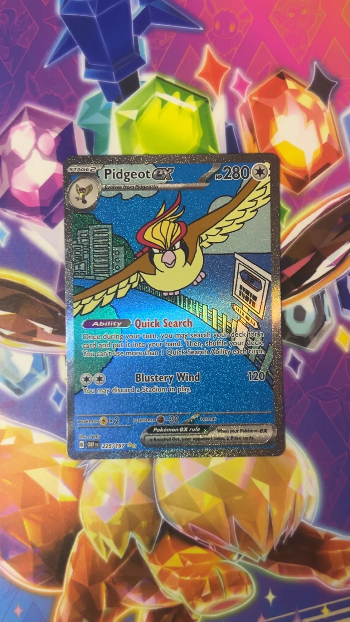 225 197 pokemon card Amazon.com: Pokemon - Pidgeot ex 225/197 - Obsidian Flames - Special  Illustration Rare main image 1
