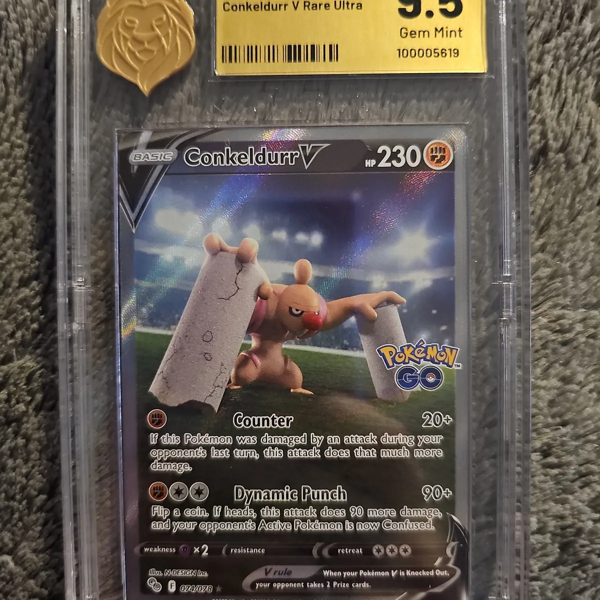 2022 Pokemon GO #74 Conkeldurr V Rare Ultra 9.5 Gem Mint  Whatnot: Shop,  Sell, Connect