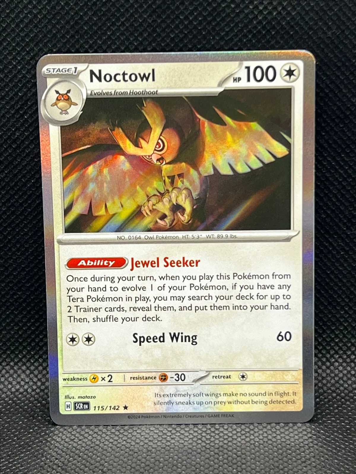 pokemon noctowl card  Sammy's Shop Uncommon Card Type Noctowl Pokemon Stellar Crown Pokemon