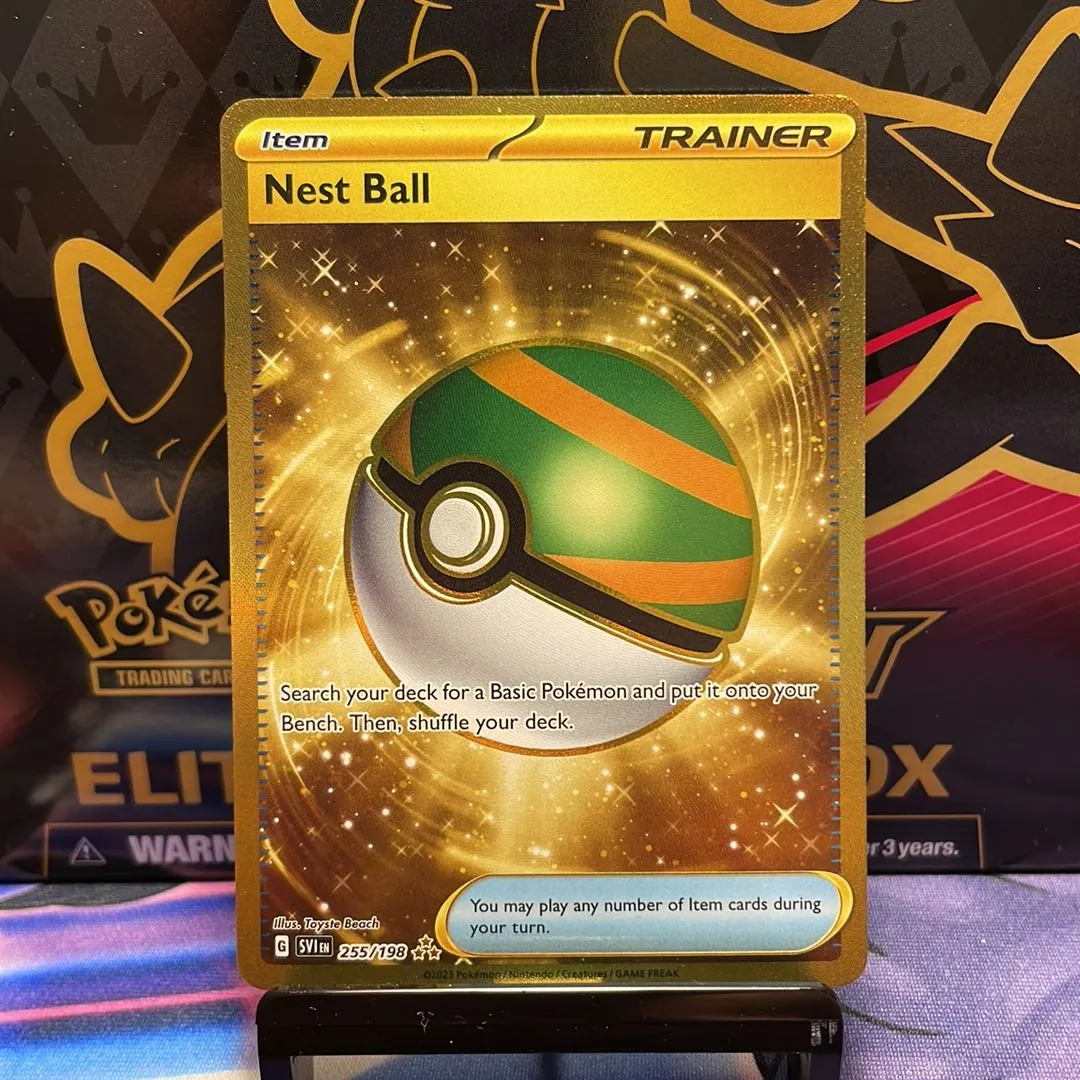 golden nest ball pokemon card scarlet and violet UR Search your deck for a Basic Pokemon and put it on your bench Sun &amp; Moon - 158/149