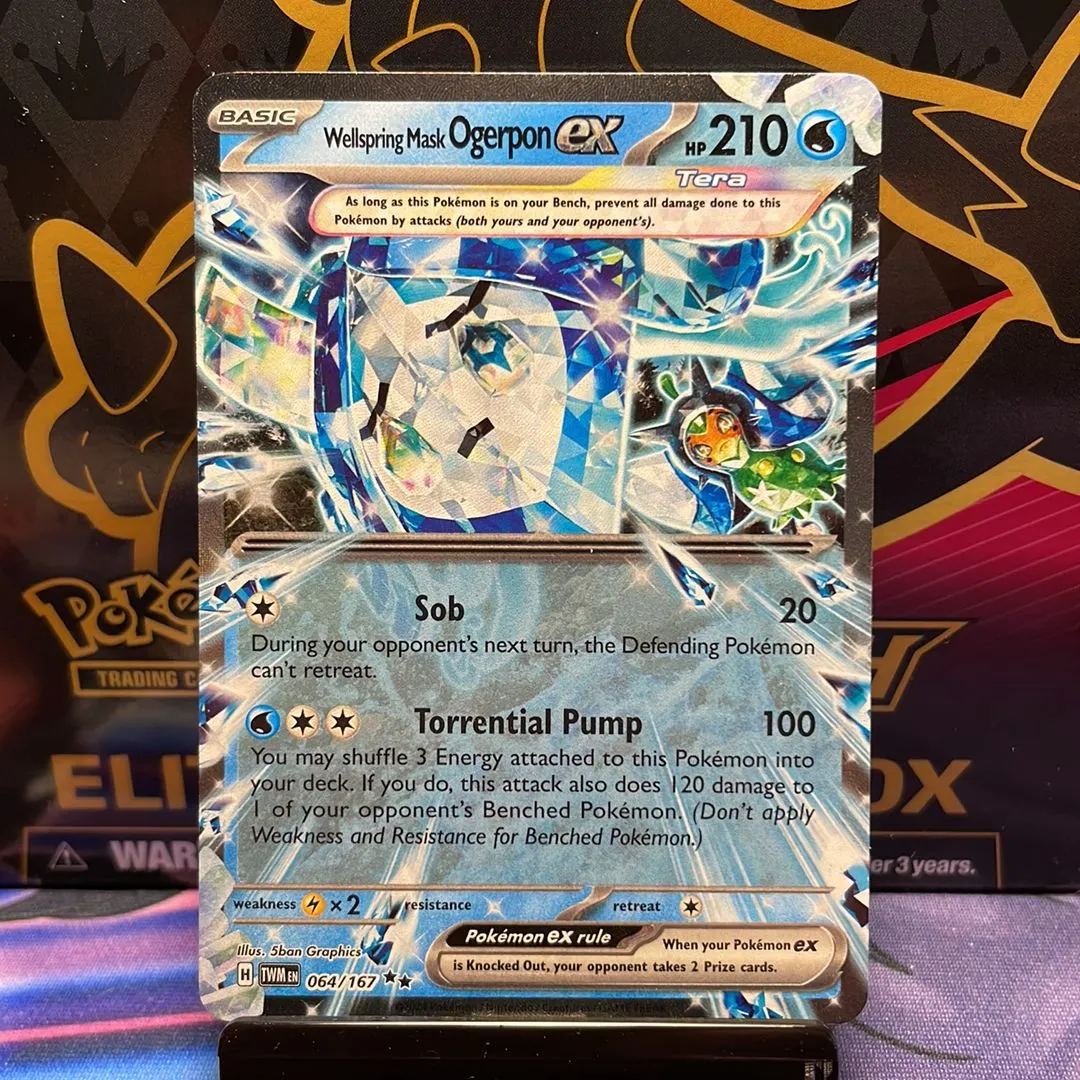 064 167 pokemon card Carta Pokmon Ogerpon Ex 064/167 Tcg Rare -espaol- 064/167 / Double Rare Card Type / HP / Stage Vintage Pokemon Card Kingdra Ex