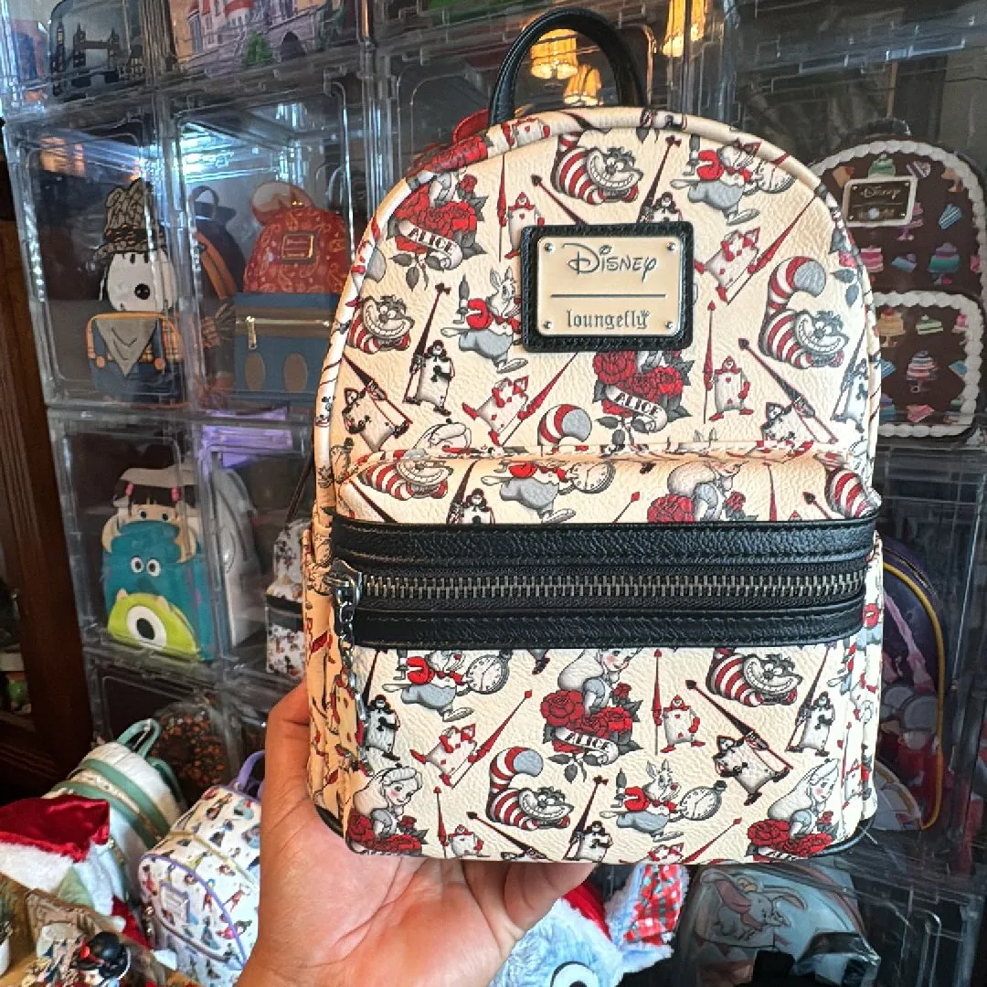 Loungefly Disney Alice in Wonderland Tattoo AOP Mini Backpack