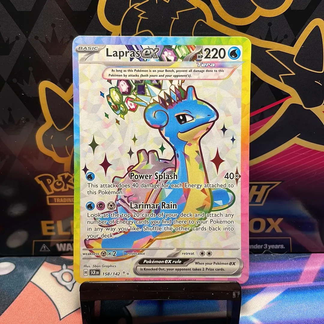 158 142 pokemon card Amazon.com: Pokemon - Lapras ex 158/142 - Stellar Crown