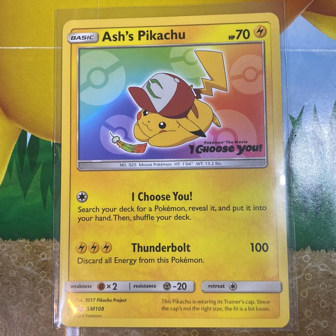 Pokemon - Ash's Pikachu Pokemon the Movie I Choose You! SM108 Black Star  Promo  Whatnot: Shop, Sell, Connect