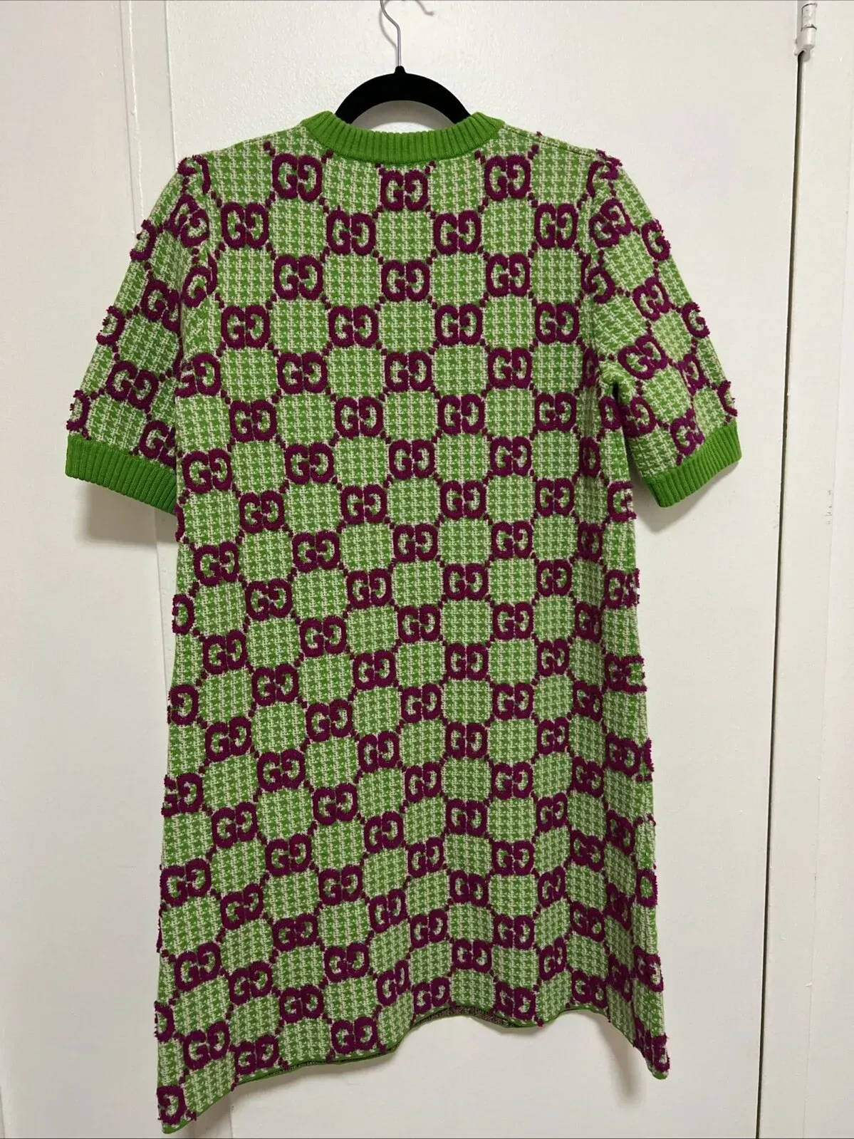 Gucci GG Knit Monogram Dress, Purple Green Wool Size L (Large) - size S   Whatnot: Shop, Sell, Connect