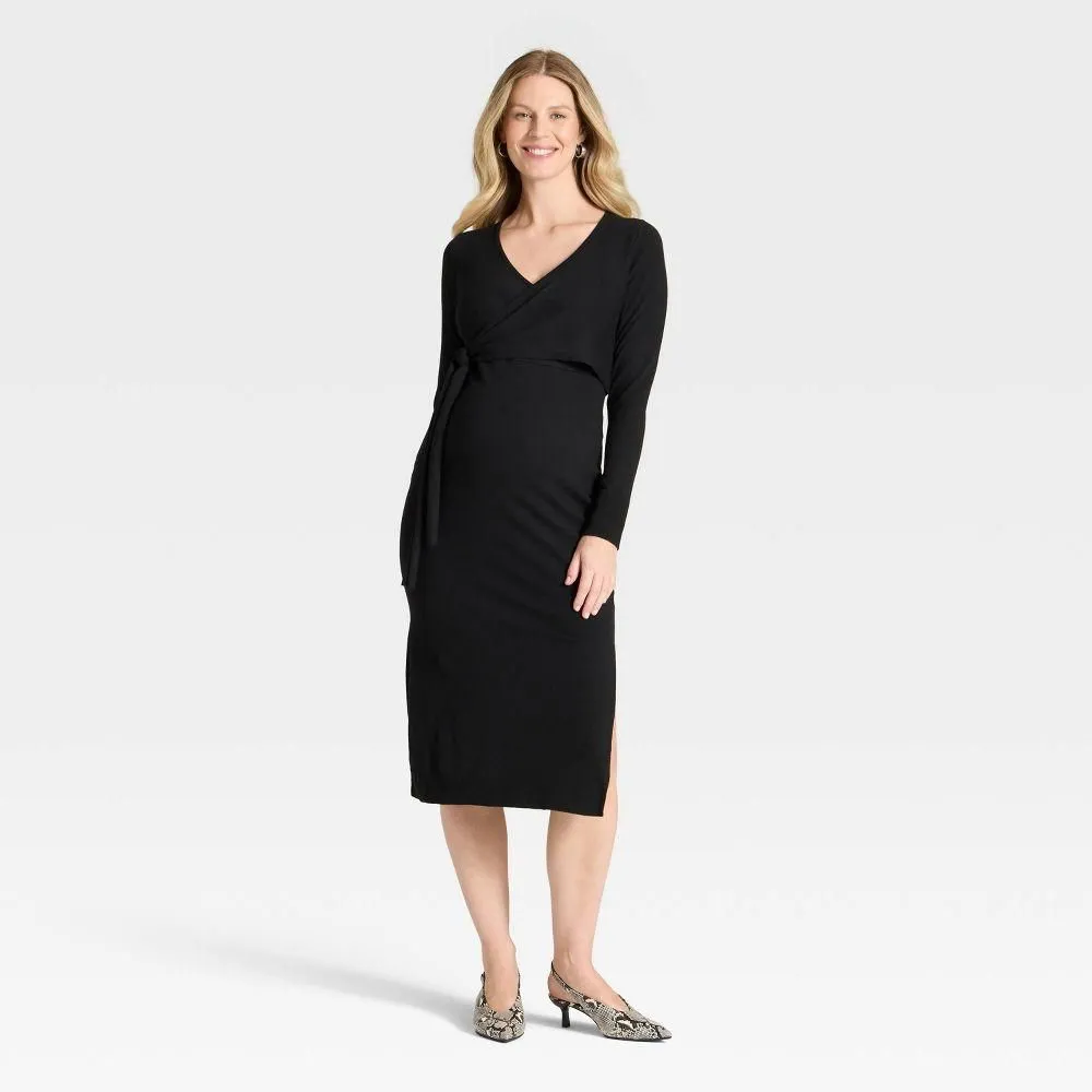 New with Tags - Size M - Long Sleeve Wrap Midi Maternity Sweater Dress -  Isabel Maternity by Ingrid  Whatnot: Shop, Sell, Connect