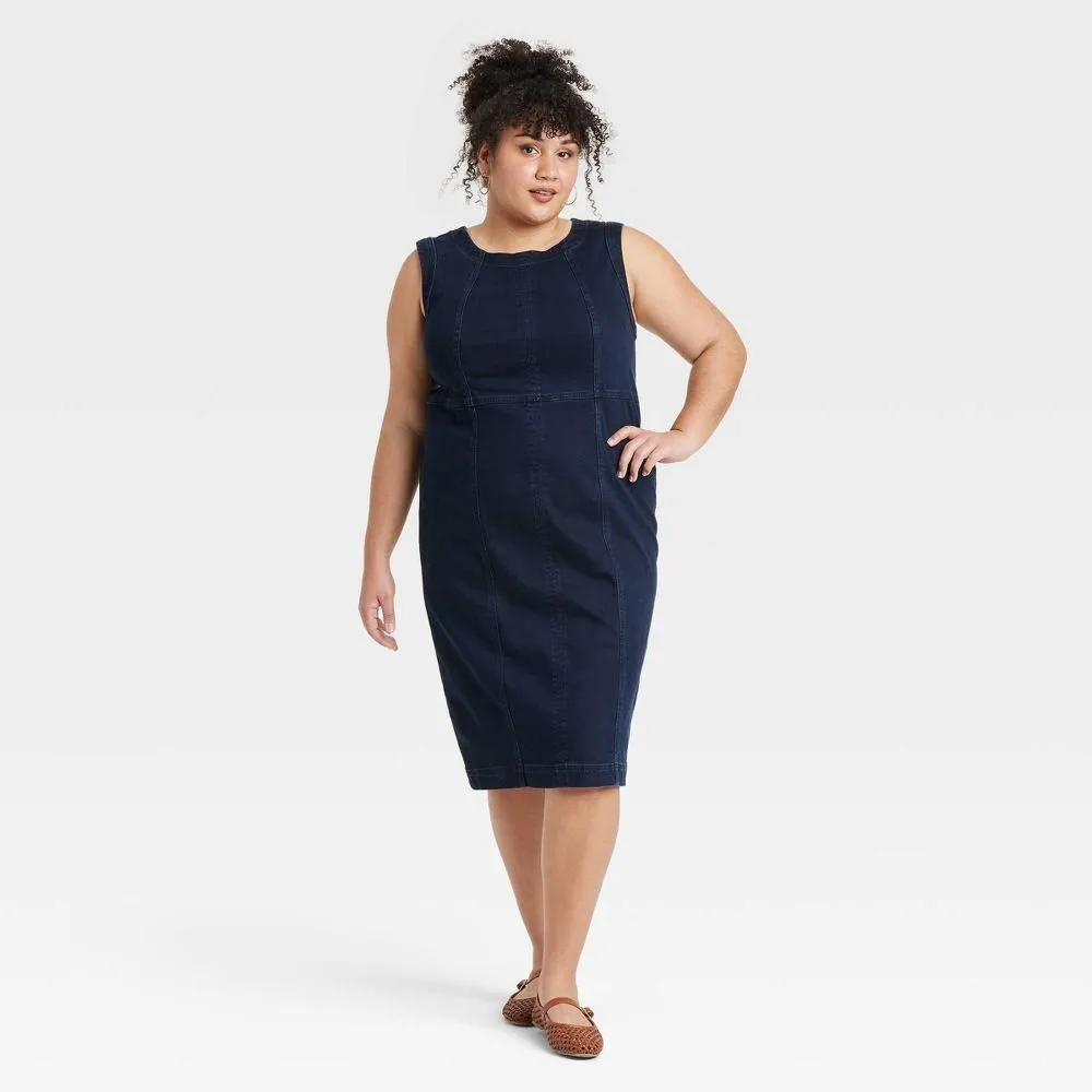 bodycon dress size 20 Hde Plus Size Bodycon Midi Dress Casual Fitted Jersey Tank Everyday Sundress Black