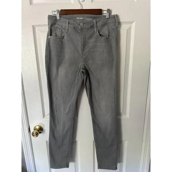 Old Navy Built In Sculpt Rockstar Skinny Jeans Washed Stone Grey - Main Image