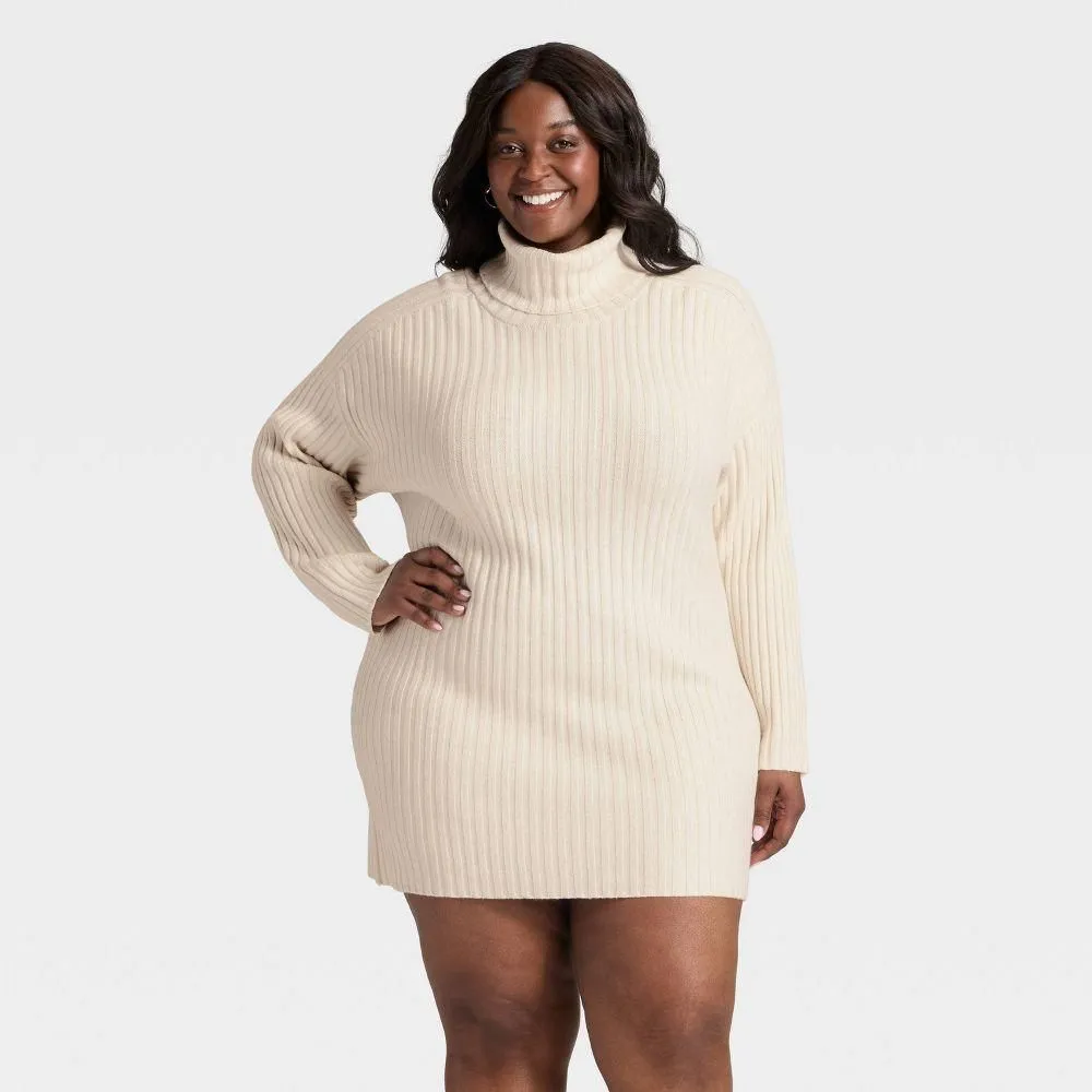 Oversized Long Sweater Dress Too Cozy Turtle Neck Sweater Dress Taupe Fashion  Nova