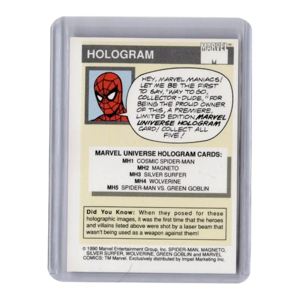 marvel holographic cards 1992 Universe Series III Hologram Insert Set of 5 NM/M Venom, Wolverine put a +1/+1 counter on target creature. Magneto 1990 Marvel Universe Hologram