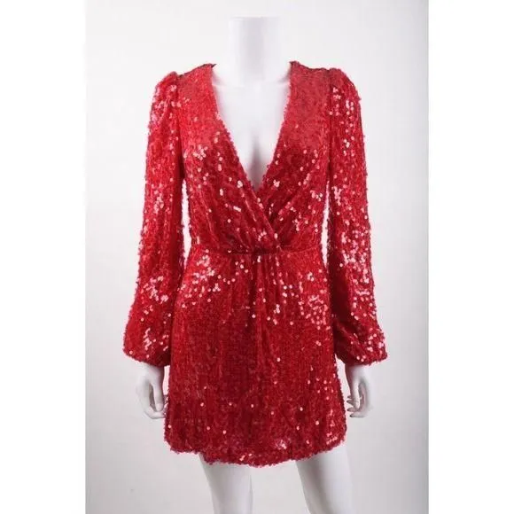 wayf carrie sequin mini dress Wayf Carrie Long Sleeve Sequin Minidress In Silver Sequin - 61% Off