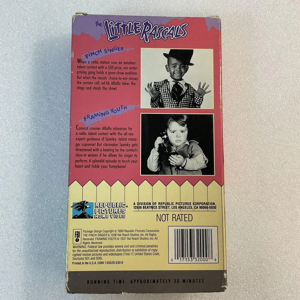 The Little Rascals 2 Pinch Singer Framing Youth VHS 1989 Our Gang  