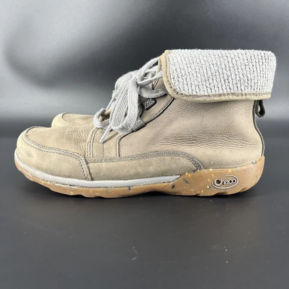 Chaco Women's Barbary Chukka Hiking Boots Gray Lace Up Leather