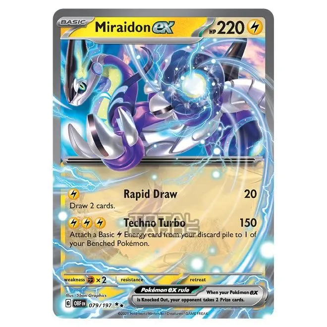 Pokemon - Scarlet & Violet - Obsidian Flames - Miraidon ex - 079/197   Whatnot: Shop, Sell, Connect