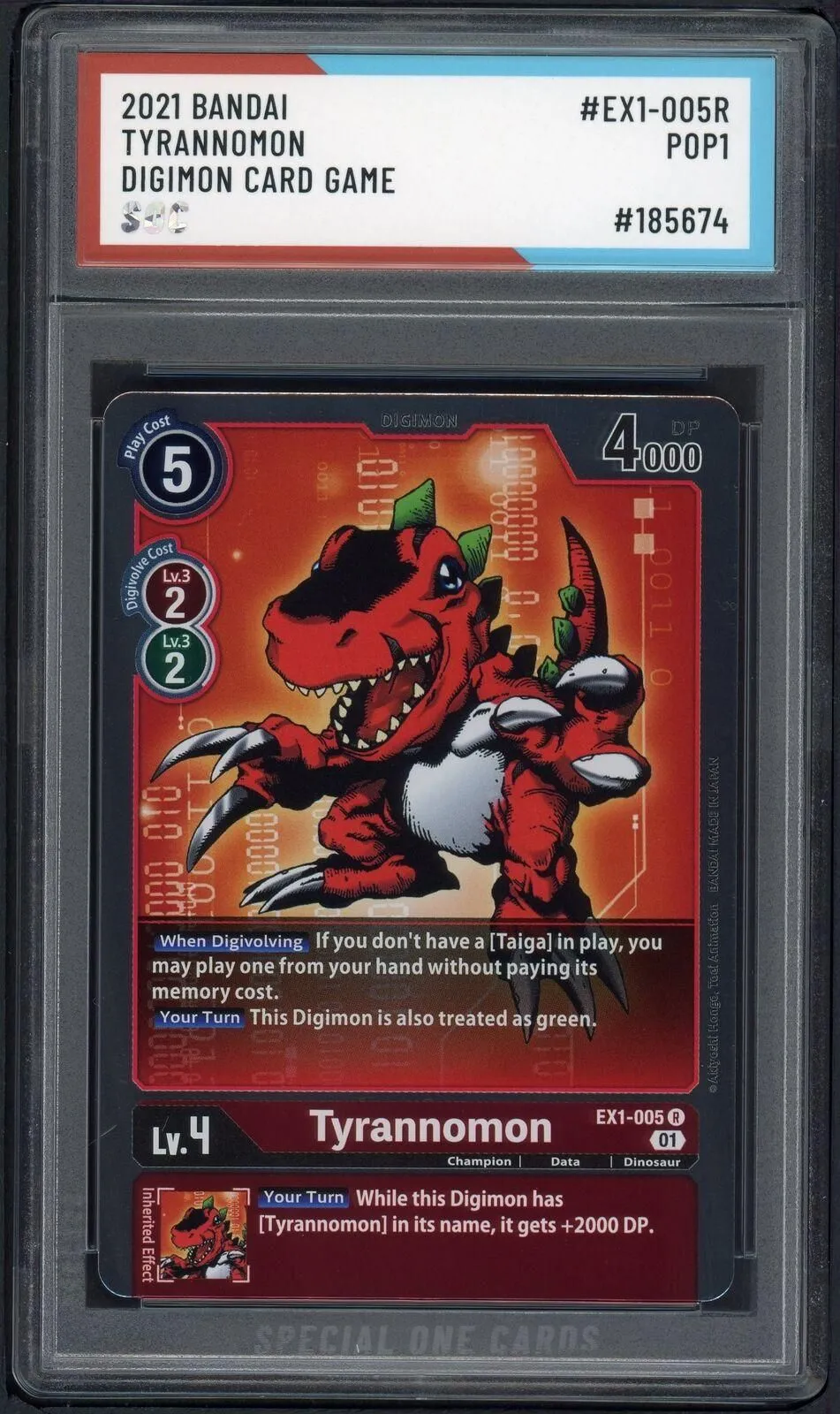 2021 BANDAI #EX1-005R TYRANNOMON DIGIMON CARD GAME SOC POP1  Whatnot:  Shop, Sell, Connect