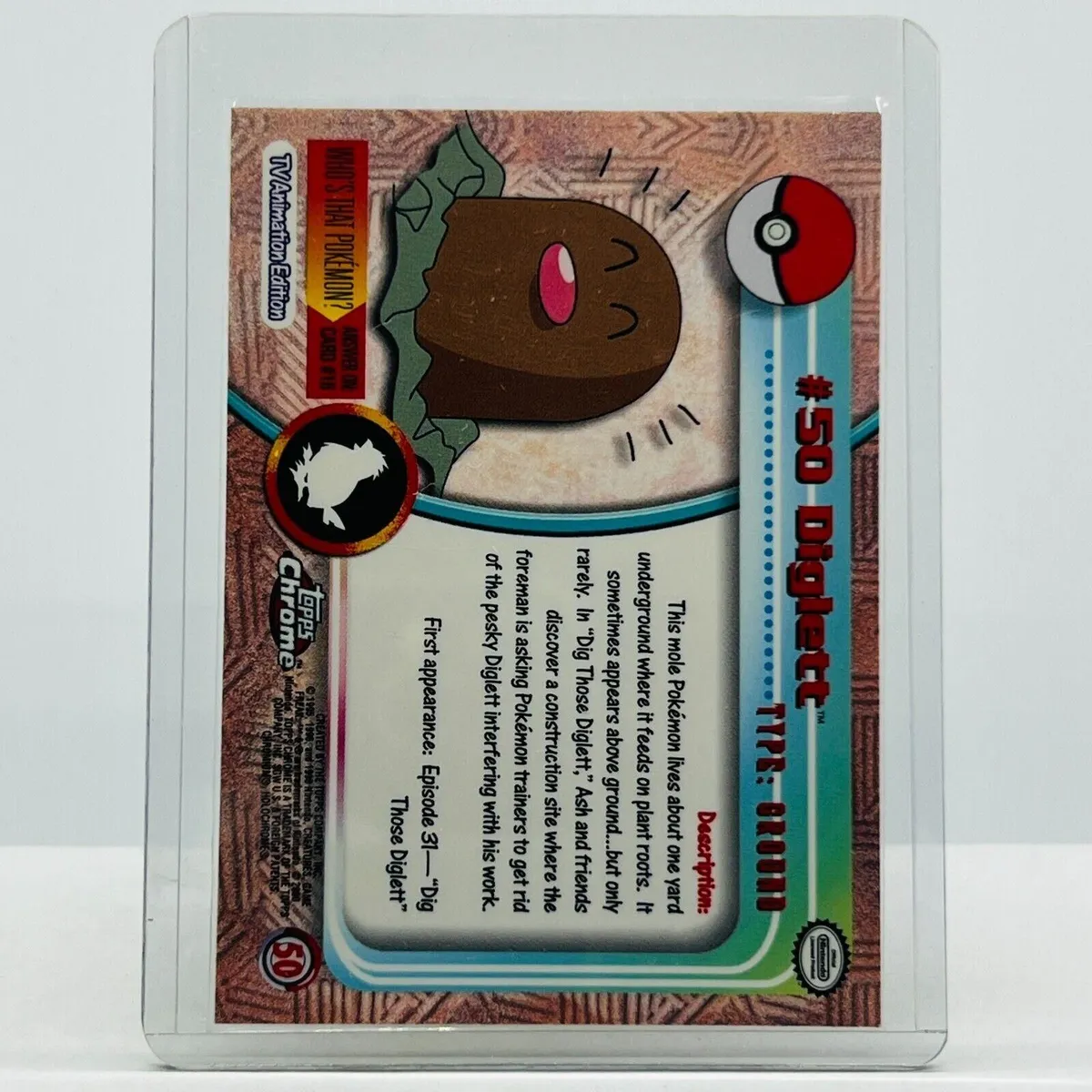 Pokmon Diglett #50 Pokemon 2000 Topps TV Animation Chrome Series 1 Holo  Foil  Whatnot: Shop, Sell, Connect