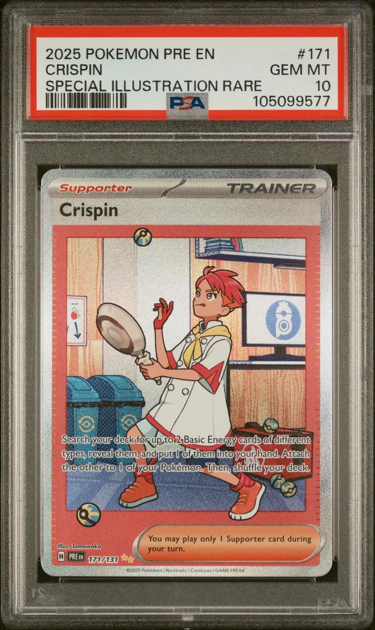 crispin pokemon card SV07: Stellar Crown #133/142 in combination with other issues such as scratches 2025 Pokemon Pre En-prismatic Evolutions