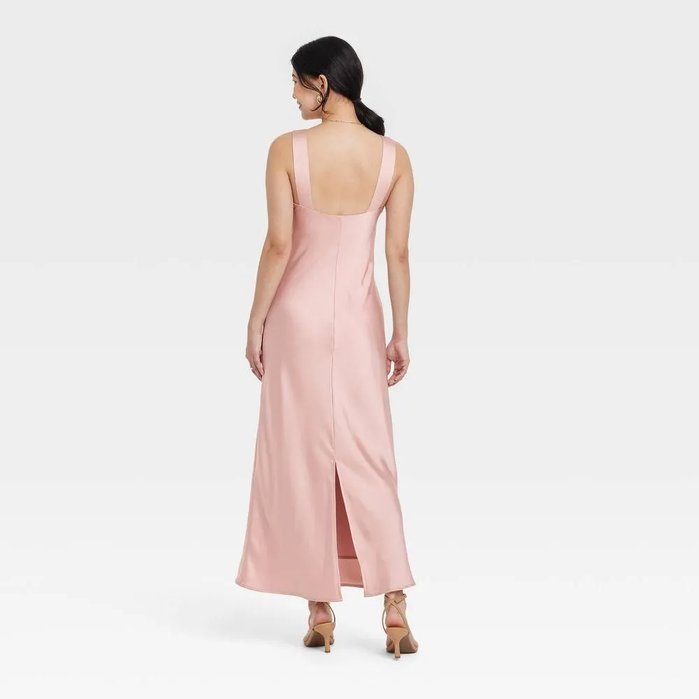 New with Tags - Size L - Women's Satin Slip Maxi Dress - A New Day Light  Pink L:  Whatnot: Shop, Sell, Connect