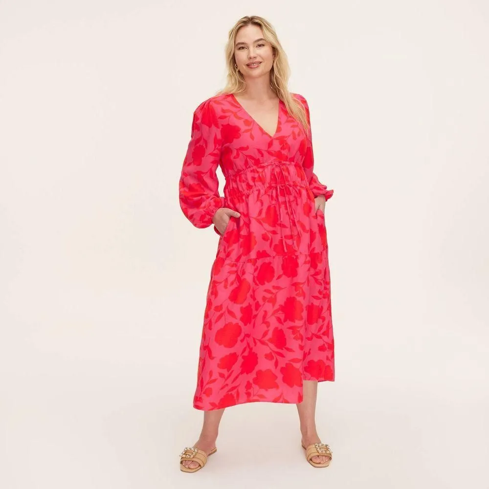 strapless open back dress Red Cutout Maxi Dress